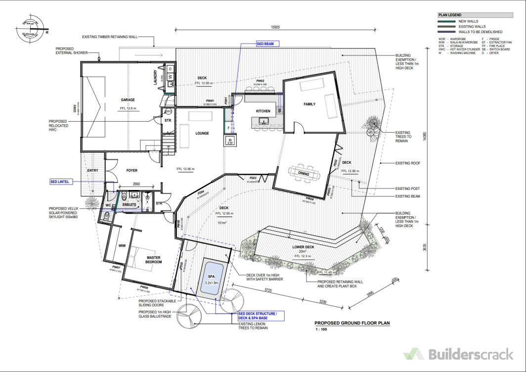 Recladding, internal renovation with deck extension project