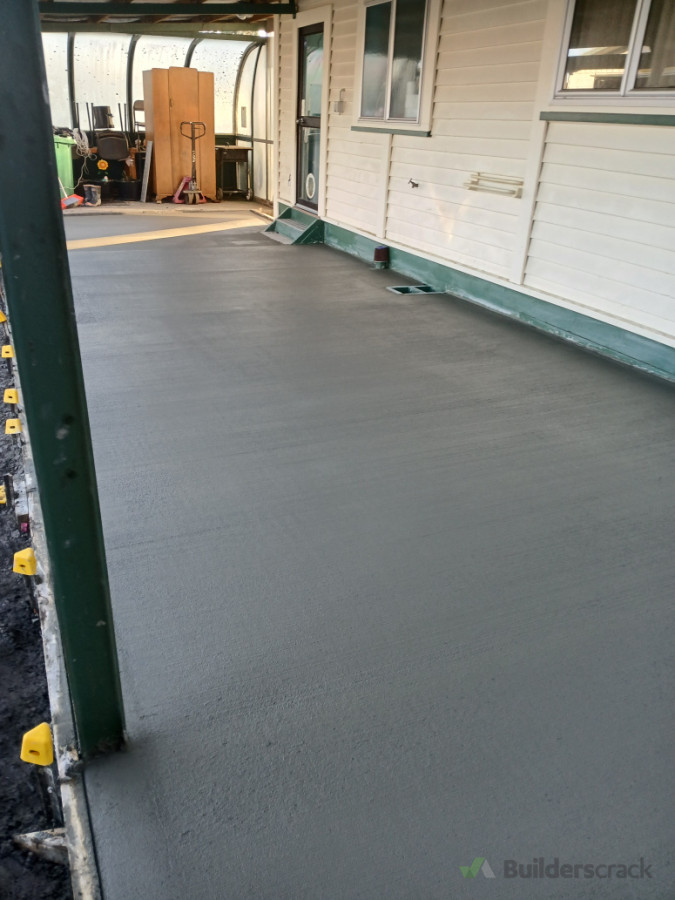 Patio area with a light broom finish