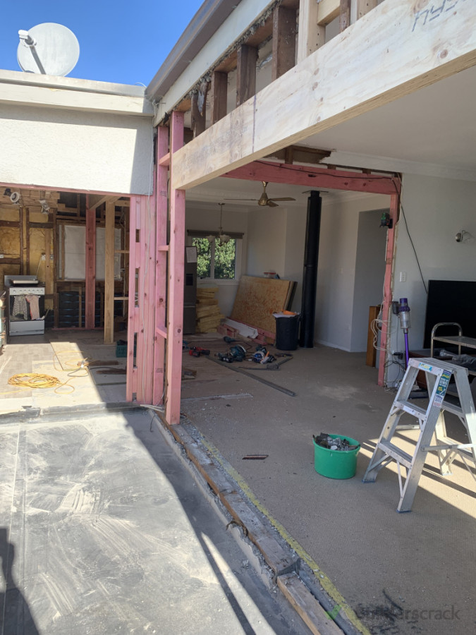 Timber beams and lintels installed