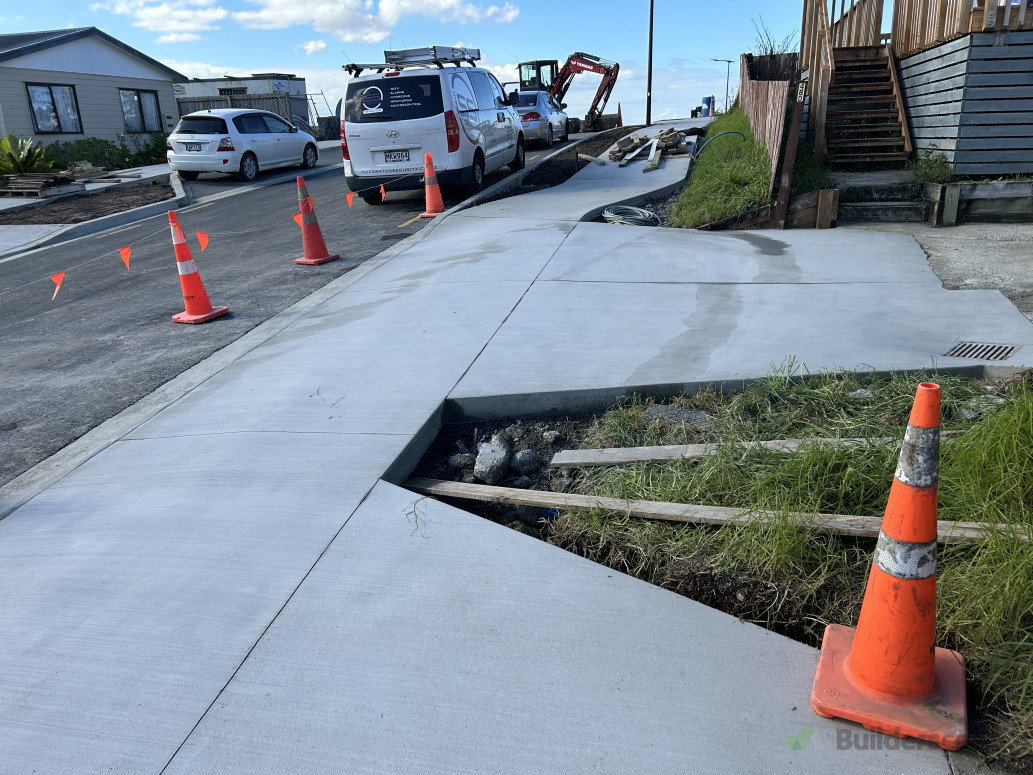 Residential footpath and driveway with broom finish for new subdivision in Henderson