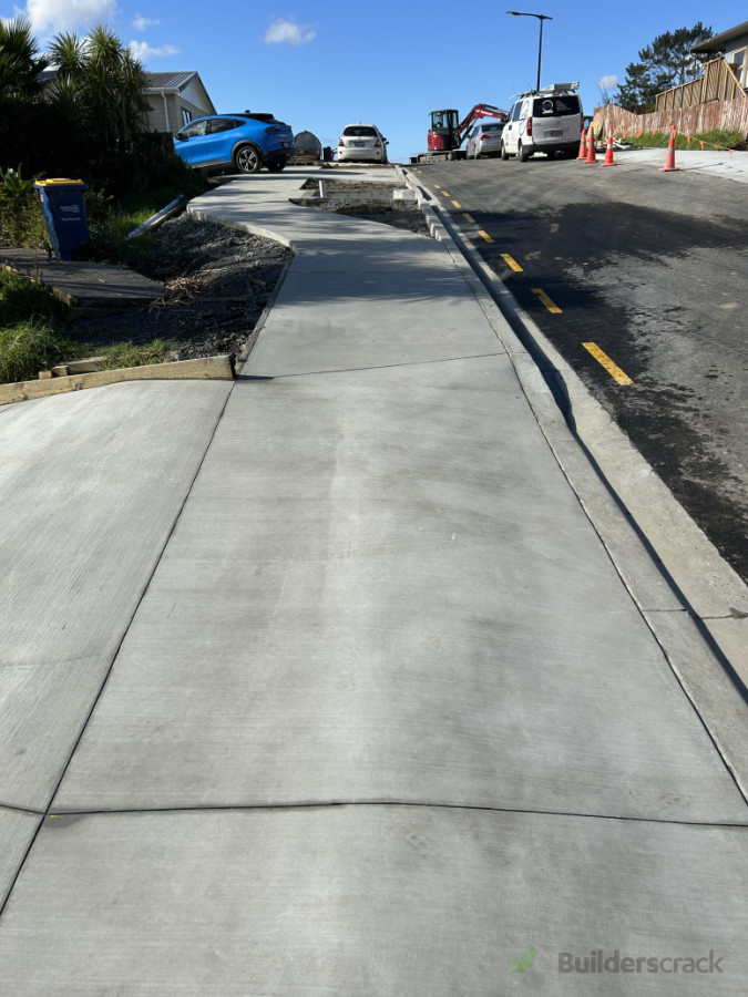 Residential footpath and driveway with broom finish for new subdivision in Henderson
