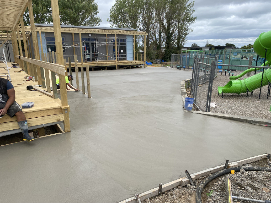 Mangere Bridge school with a fine broom finish