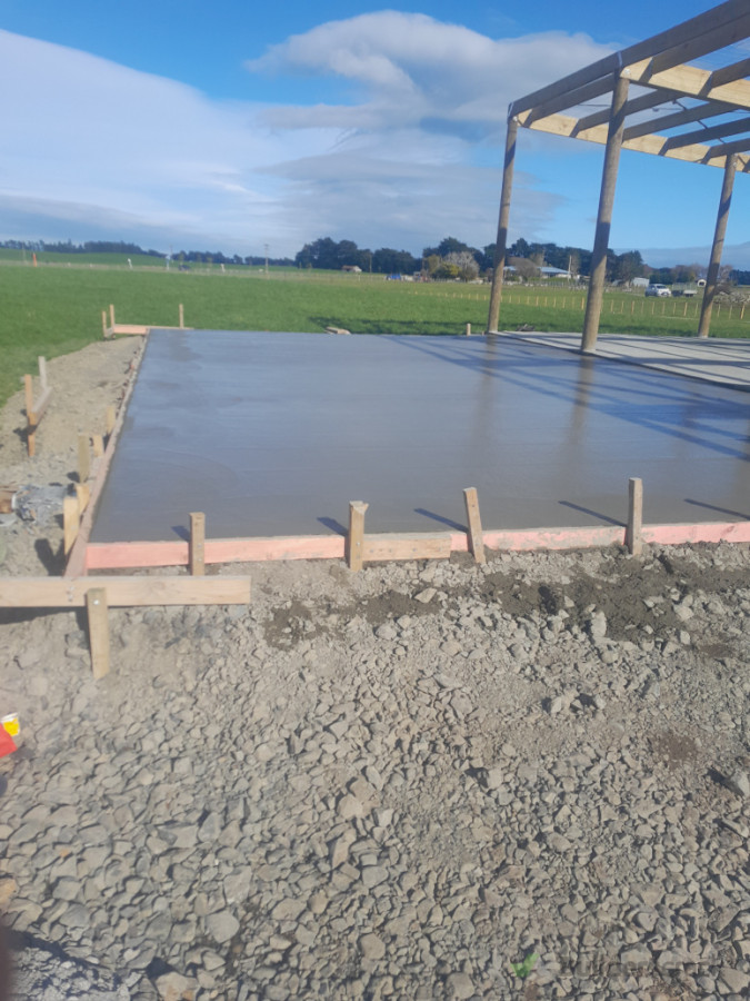 pole shed concrete apron
