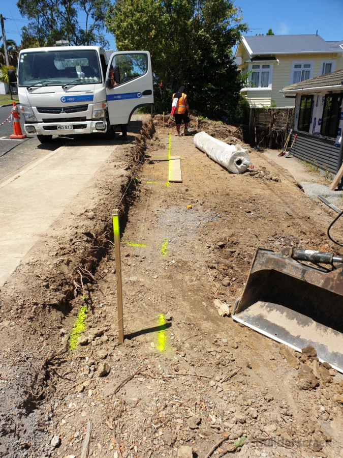 Set up and prep for the fence footing