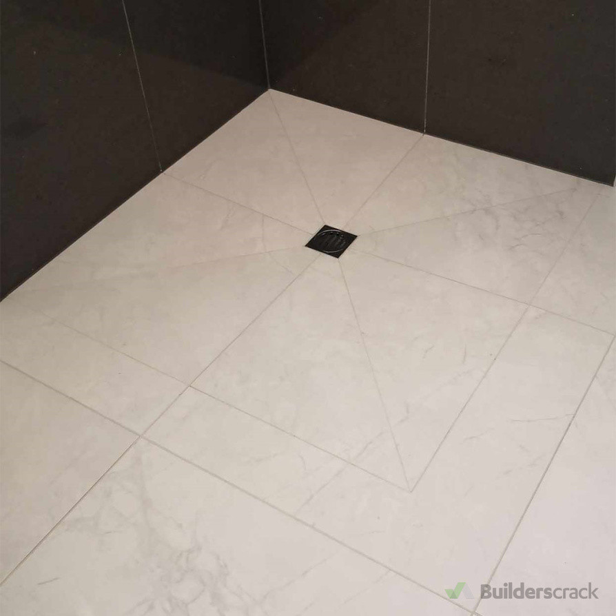 Complete shower grouted with epoxy.