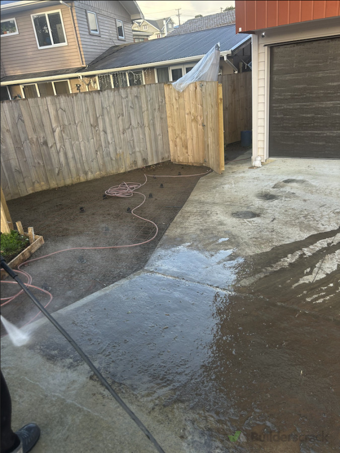 Final prep - the gate only opened halfway and snagged on existing concrete, we trimmed the gate to allow it to open all the way for ease of access for our customer