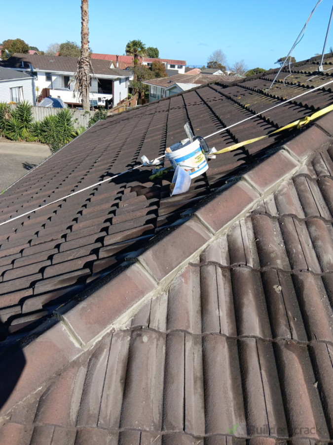 After repaired of roof tile.