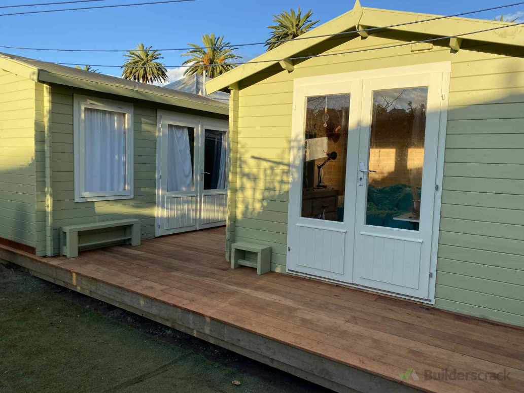 Exterior paint job on these newly built Cabins looking smart !