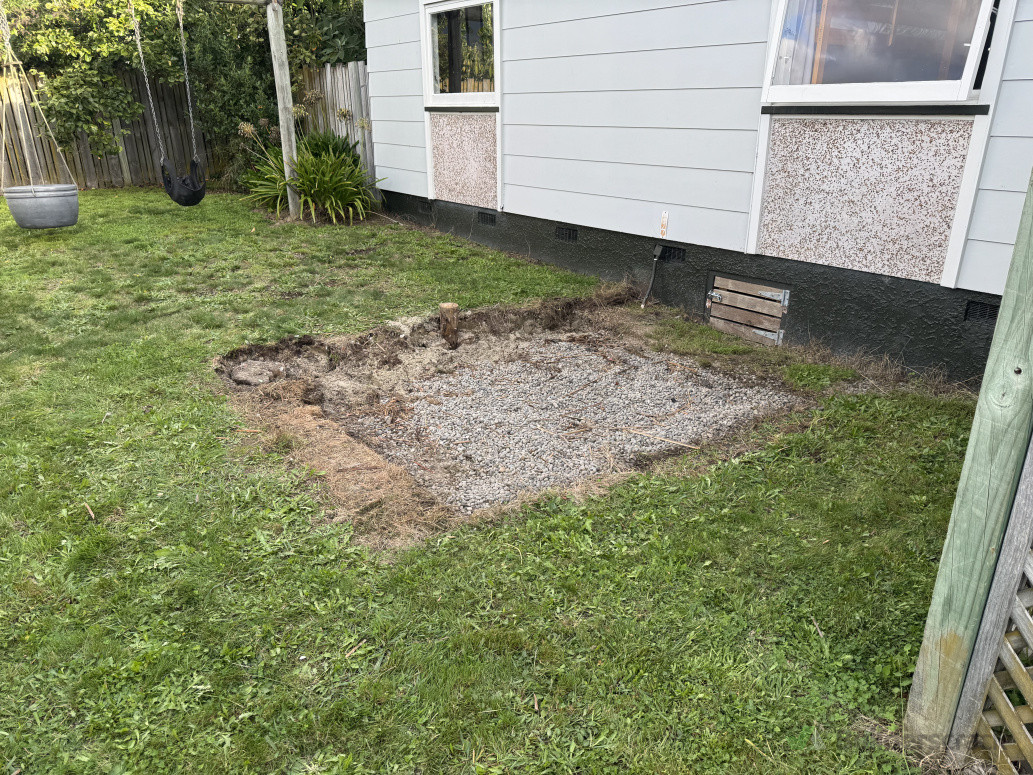Shed and foundations removed