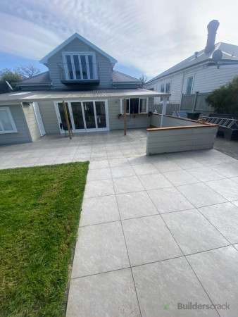 Back yard paving and strip drain