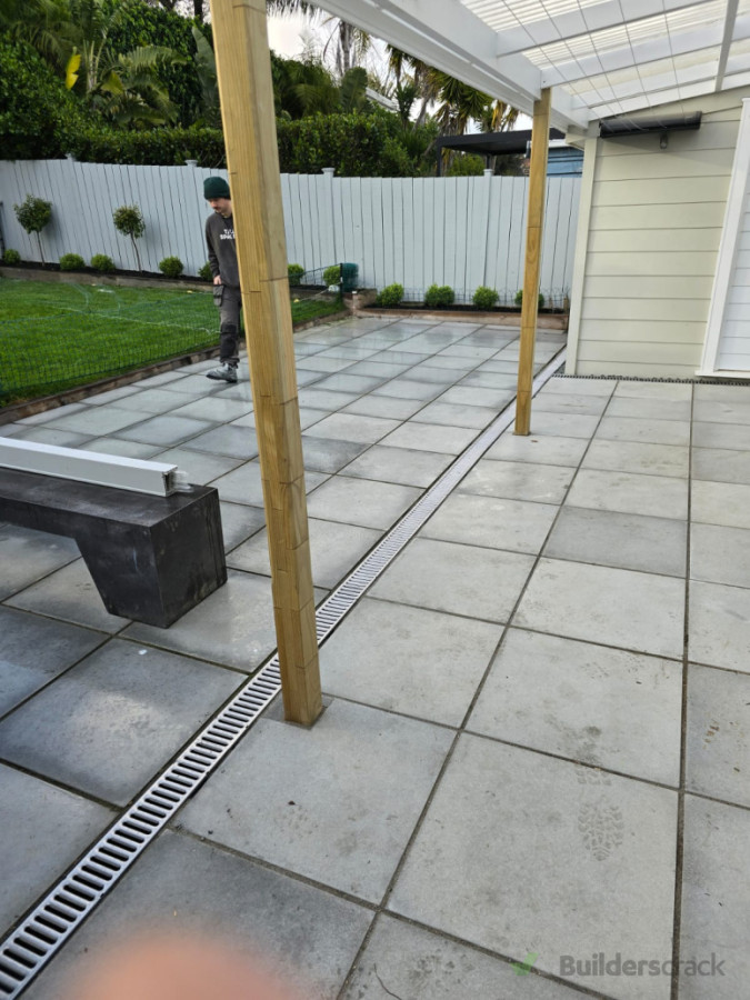 Photo before - you can see the levels are all out, no grout, bad cutting