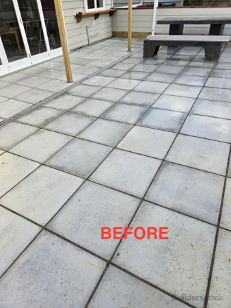 Photo before - you can see the levels are all out, no grout, bad cutting