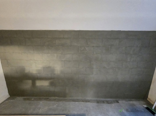 Plastered the final product onto the wall, ready for paint