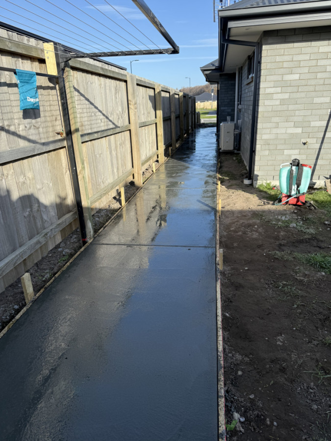 Exposed aggregate patio