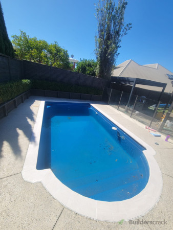 After replacing copings, we also acid washed the surrounding concrete