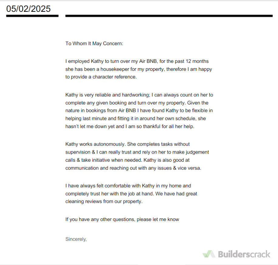 Cleaning Job Refence