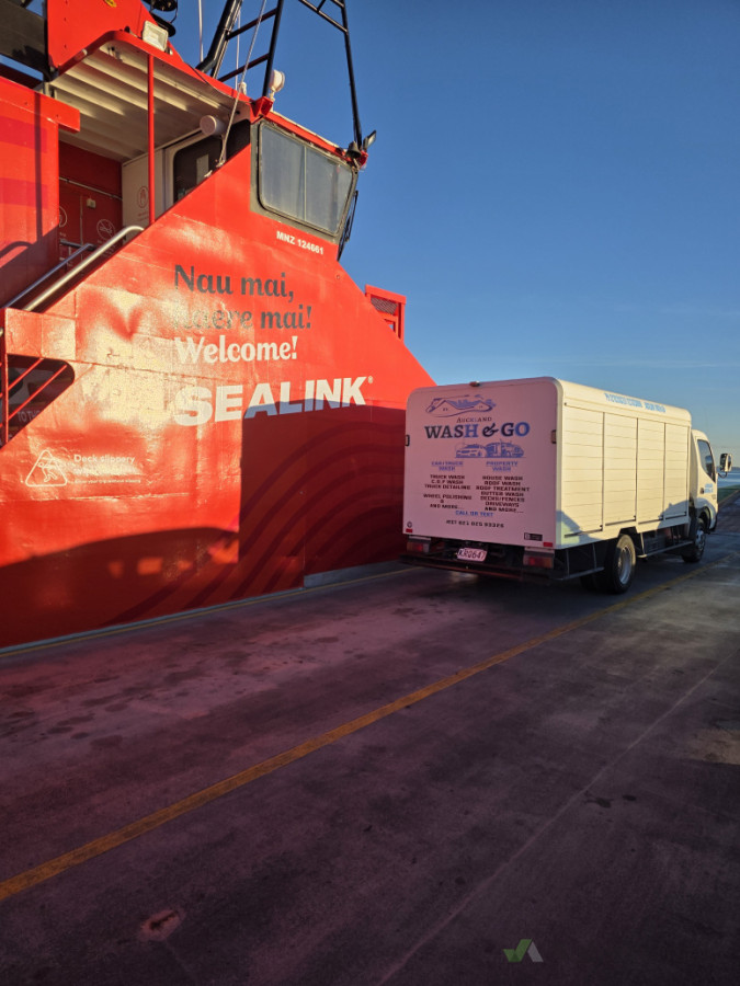 On the way to Waihake island to do house wash and roof waterblast