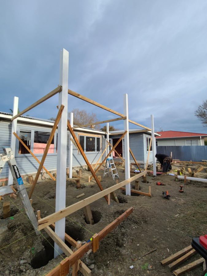 Early stages of a new veranda and deck