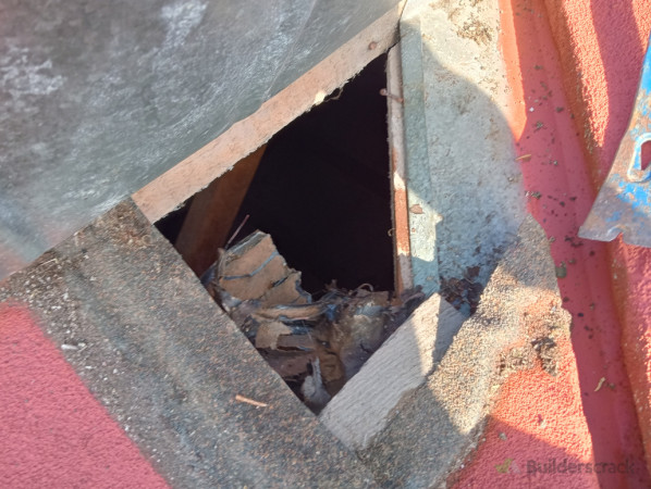 Roofing paper damaged