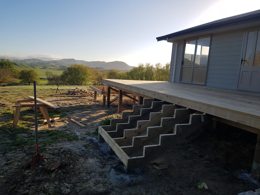 New 2 tier pine deck with multiple staircases. Overlooking the beautiful central Hawkes Bay