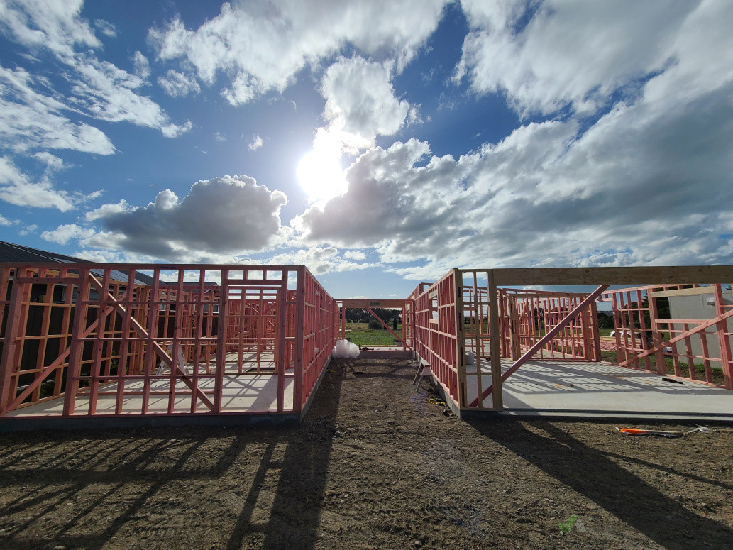 Perfect weather for framing stage