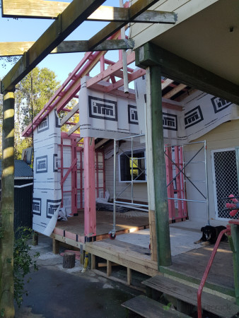 Matching new into old. Existing buildings are never quite plumb, level or as straight as you would like them. But that's what makes these jobs fun!