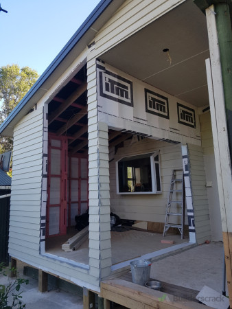 About ready to start pulling down the existing exterior wall. By leaving this up until the last stages means less disruption to the client during the build.