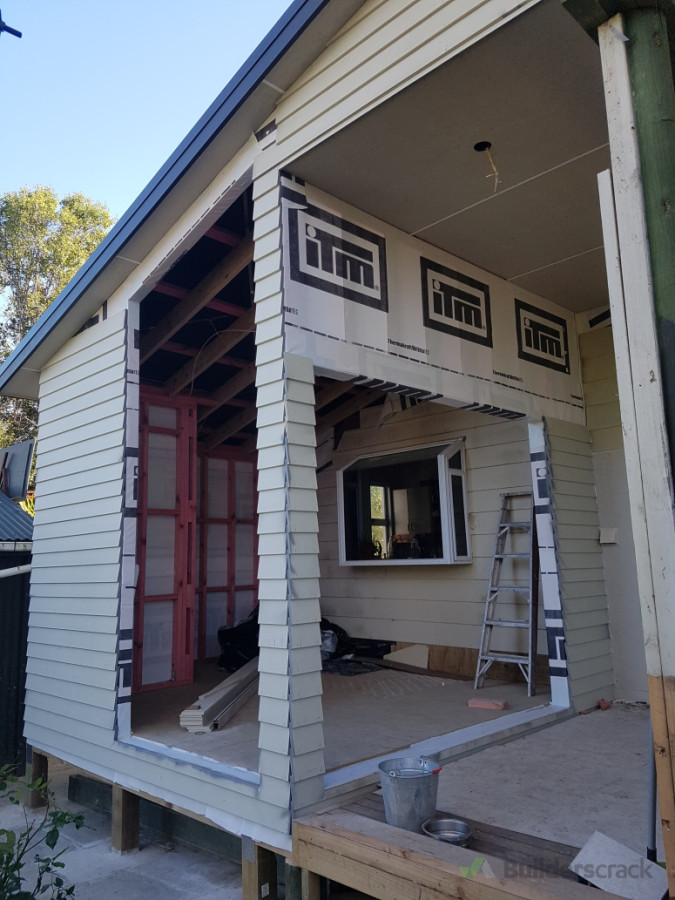 About ready to start pulling down the existing exterior wall. By leaving this up until the last stages means less disruption to the client during the build.