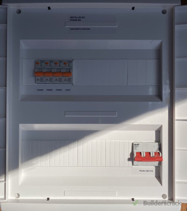 Garage Switchboard Allowing For Possible Solar.