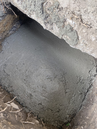 here is the concrete poured