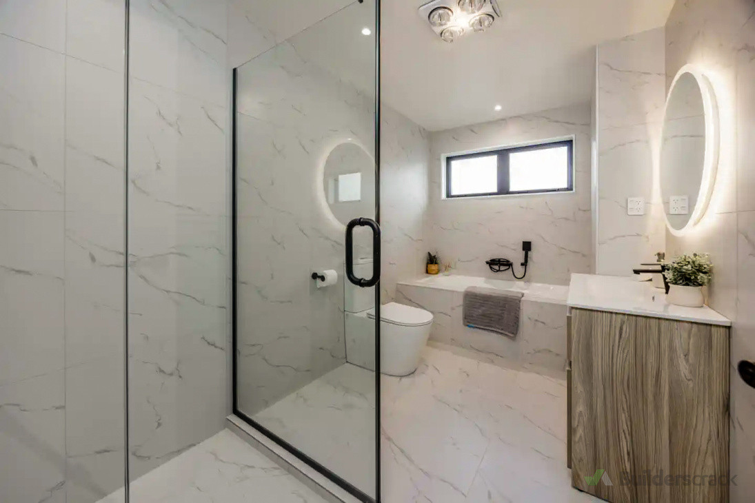 Stylish bathroom – modern finishes with premium tiling and fixtures
