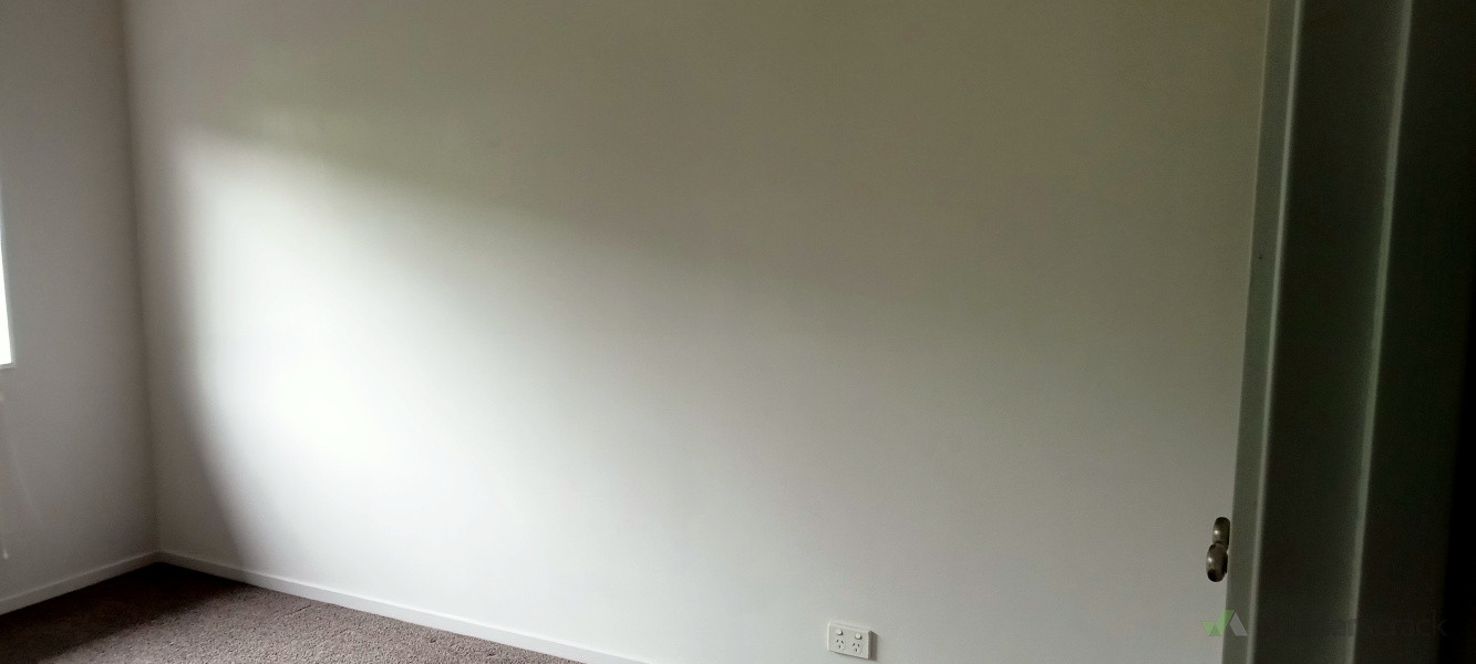 Newly painted wall after wallpaper removal.