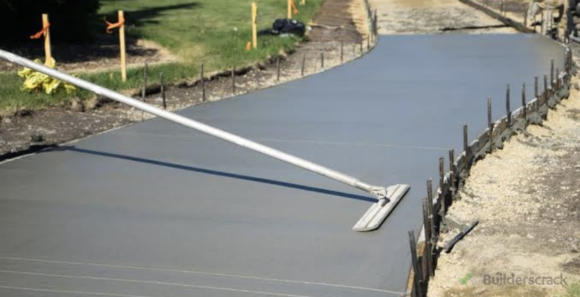 New concrete driveway