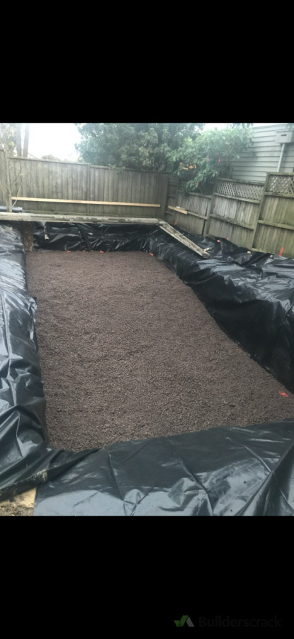 Swimming pool excavation ready for pool installation