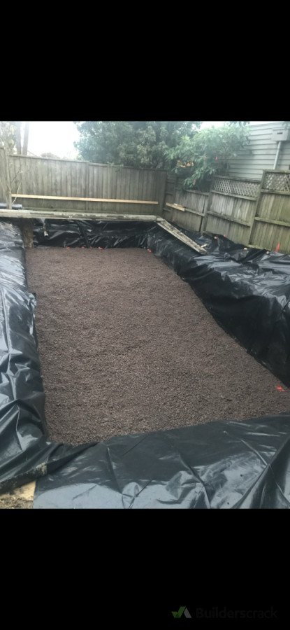 Swimming pool excavation ready for pool installation