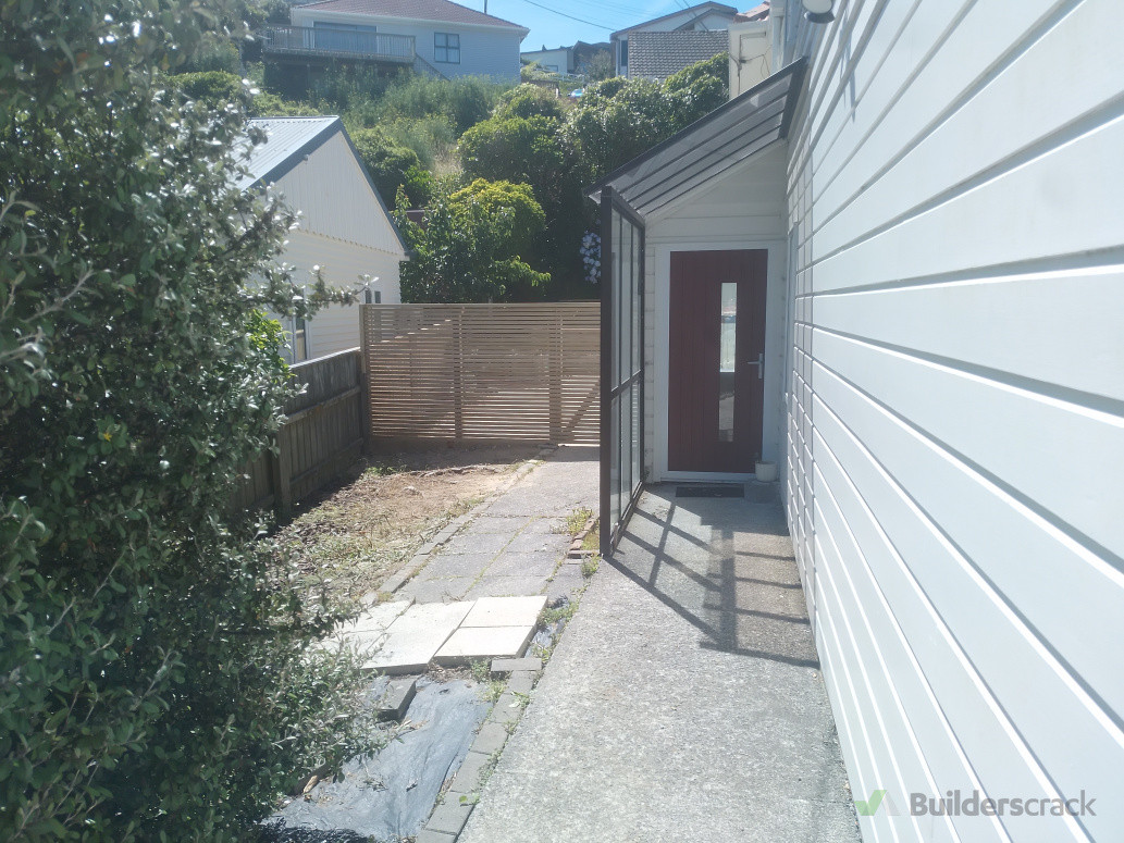 Privacy fence as seen from street