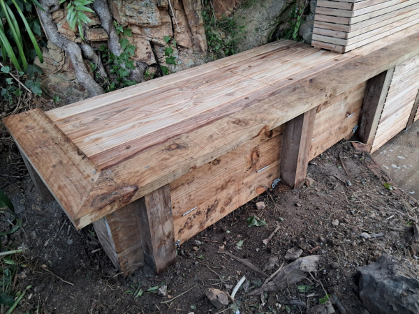 Green waste/compost bins with removable covers and ground level access hatches