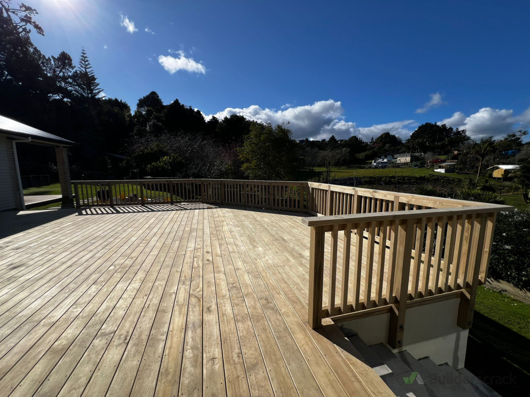 Pine deck and balustrade
