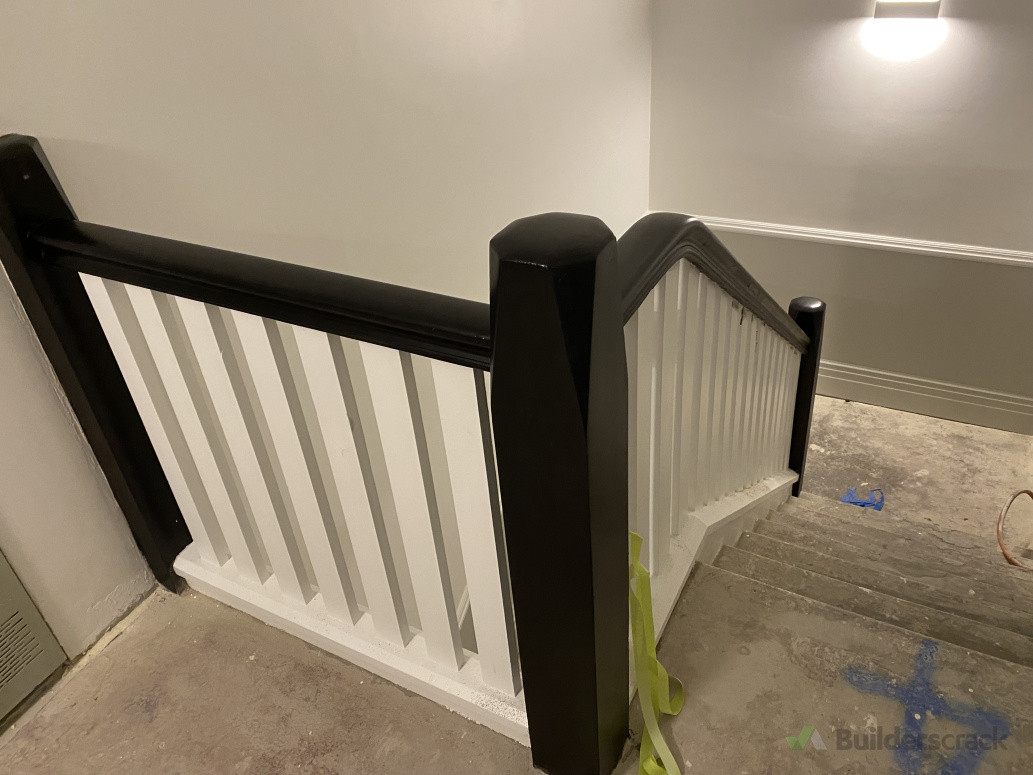 Hand rails and walls repaired and painted