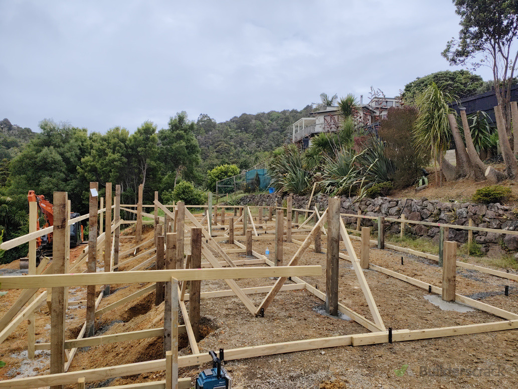 Posts set up for new house