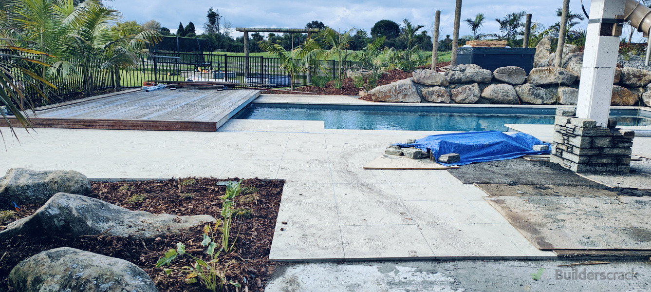 Decking with hidden pool cover