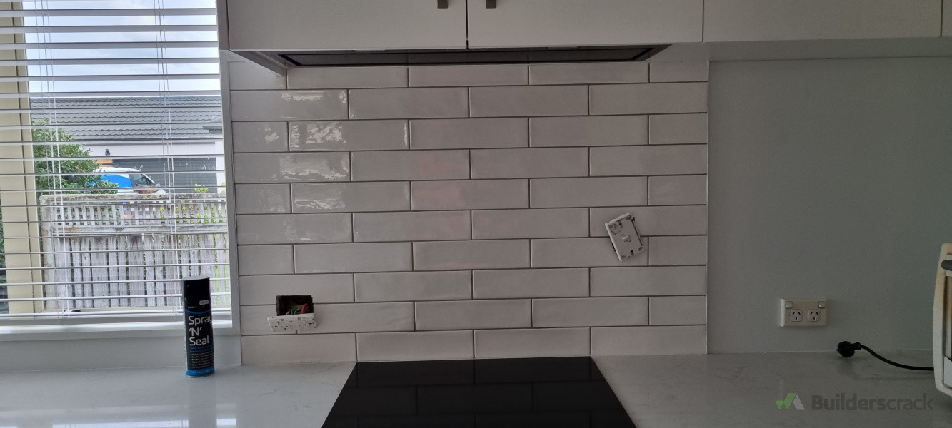 Small section backsplash tiled
