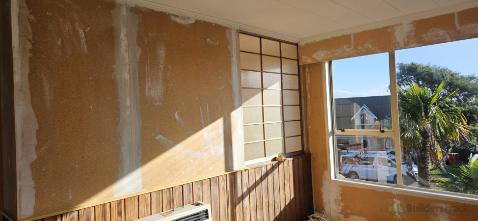 wallpaper removed and plastering living room
