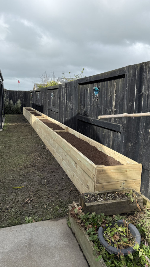 Custom-built timber planter box, designed for durability and a polished look