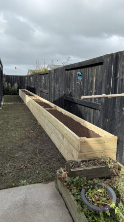 Custom-built timber planter box, designed for durability and a polished look