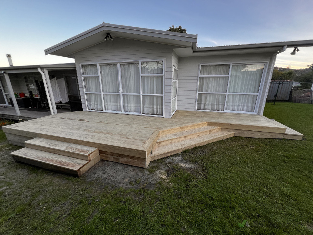 Customised decks, with stairs and balustrades