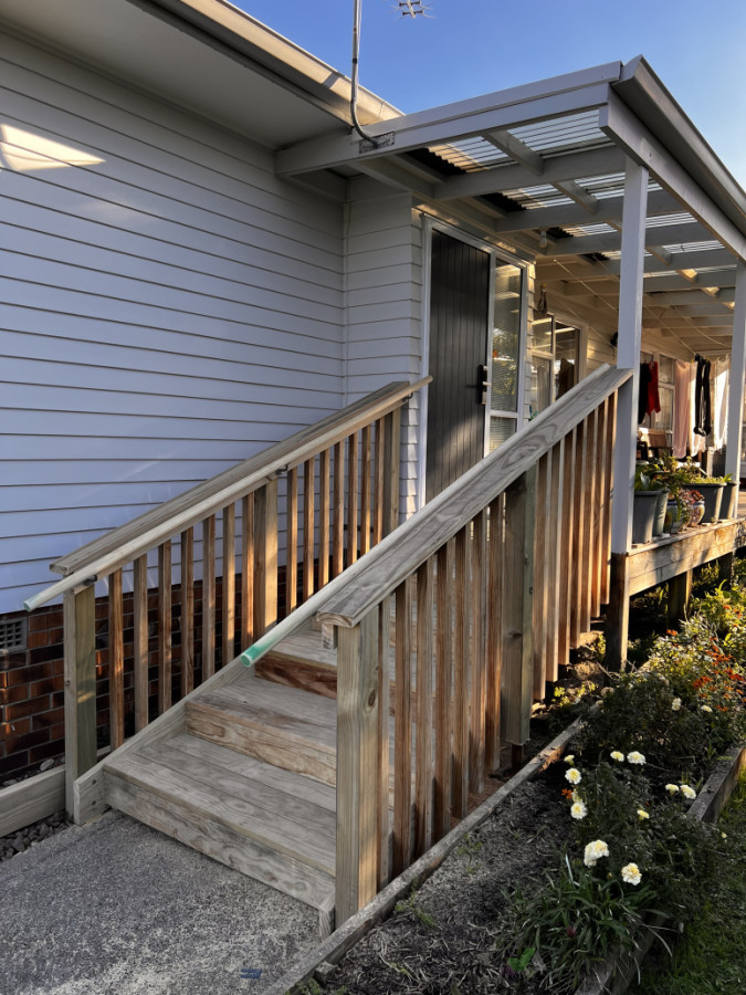 Customised stairs and ramps with large/wide treads for disabled easy access and more. All Building Code Access D1 complaint!