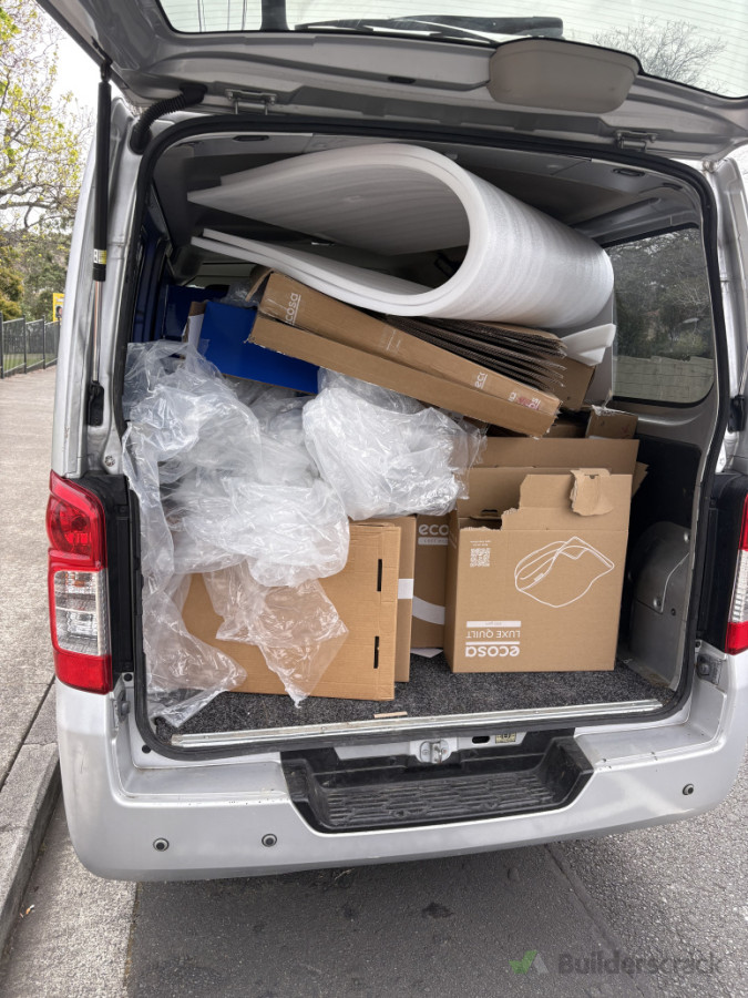 Removing cardboxes from new build home.