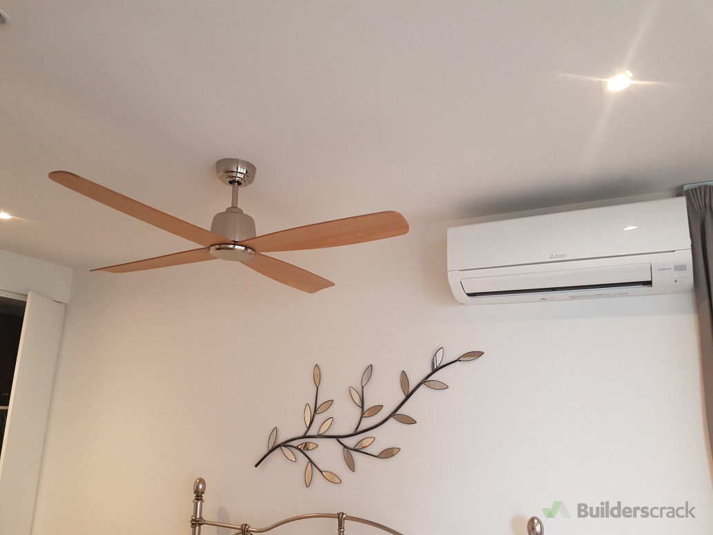 I installed the fan, A.C. and patched and painted the ceiling.