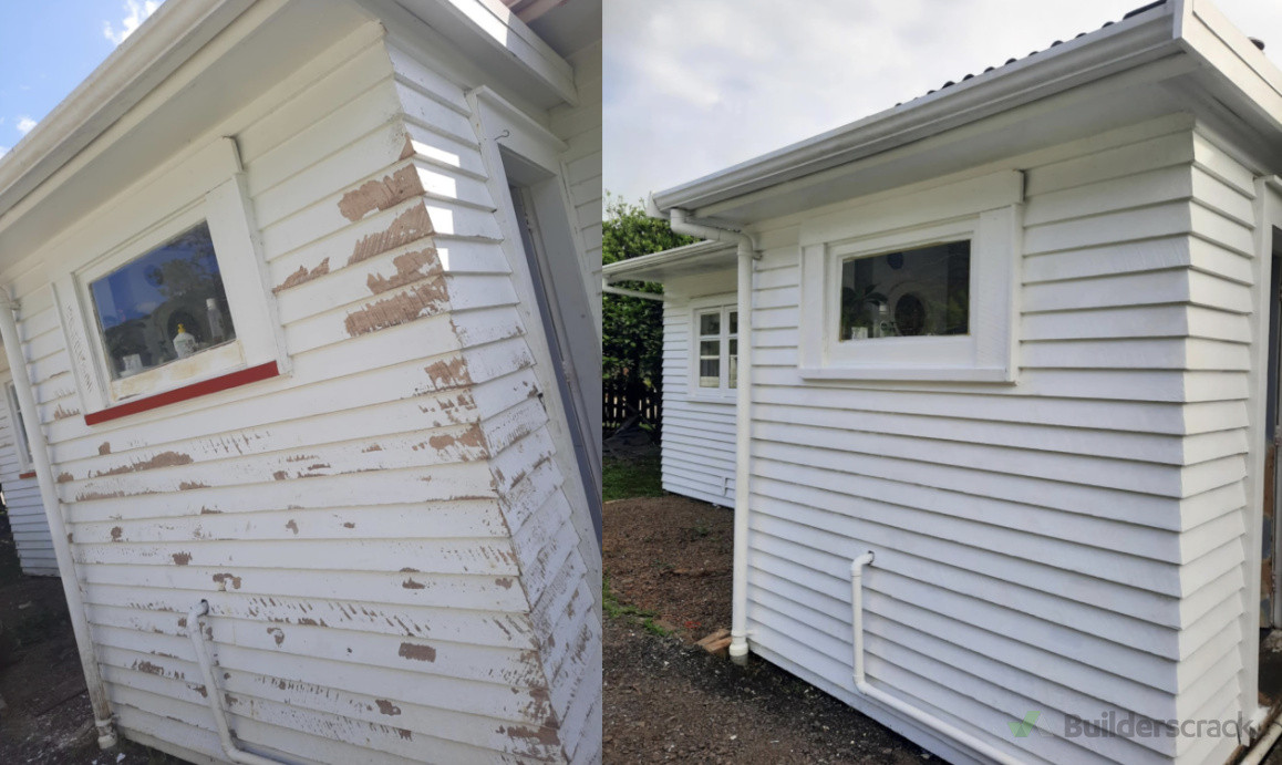 Exterior Before and After Shed